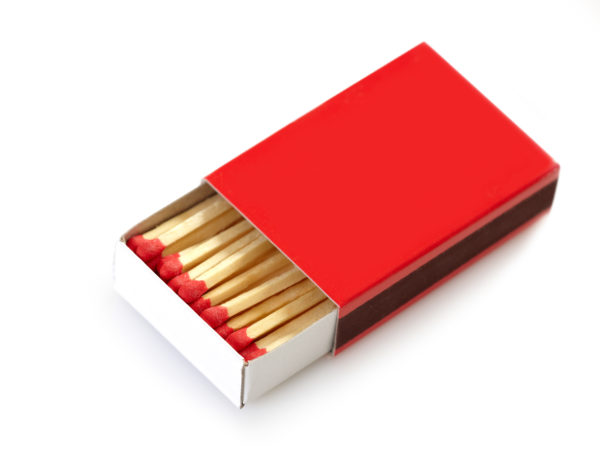 Red box of matches.